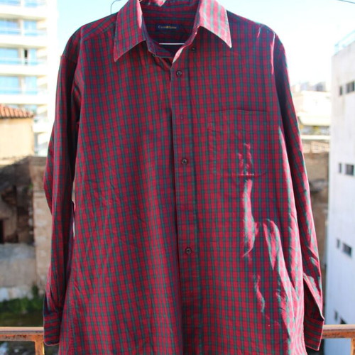 Burgundy checked shirt like new, size L