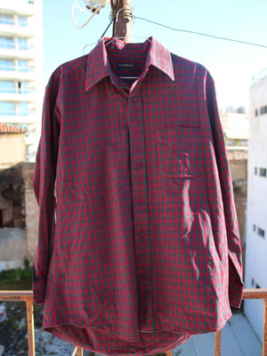 Burgundy checked shirt like new, size L