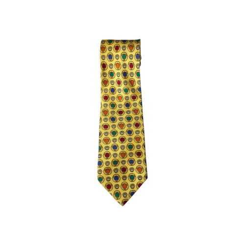 Gianni Versace Medusa silk tie used, multicolor, size 56''