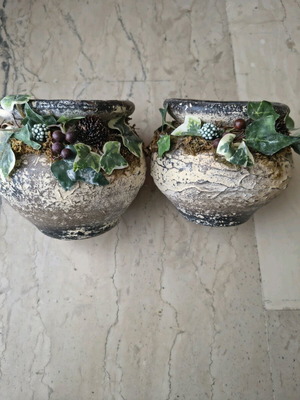 Decorative vases like new, height 13 cm, set of 2