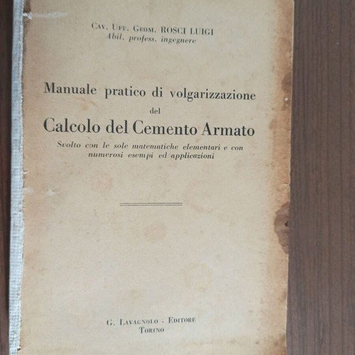 Calcolo del Cemento Armato book used, Italian