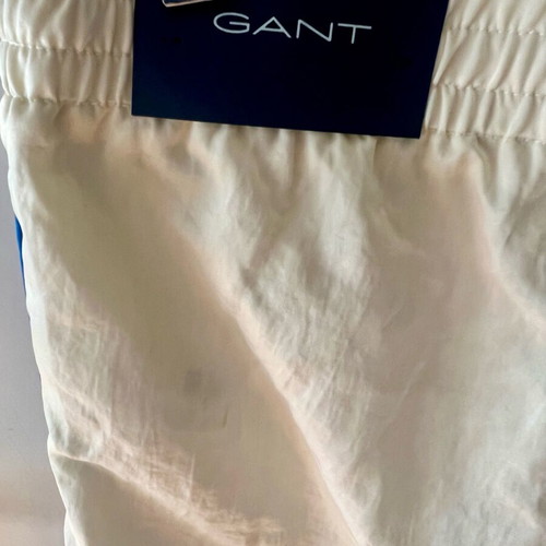 Gant Satin Running Shorts New, White and Blue, Men W34