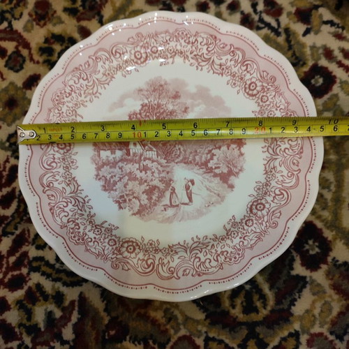 Swiss Landscape plates set used, 18 pieces, 6 fruit, 6 shallow, 6 deep