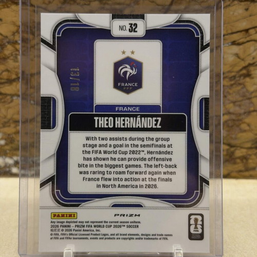2026 Panini Prizm FIFA World Cup Soccer Theo Hernandez Lotus Flower Prizm /18