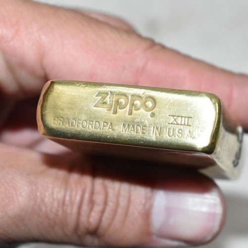 Zippo Solid Brass lighter used, vintage patina 1997, made in USA