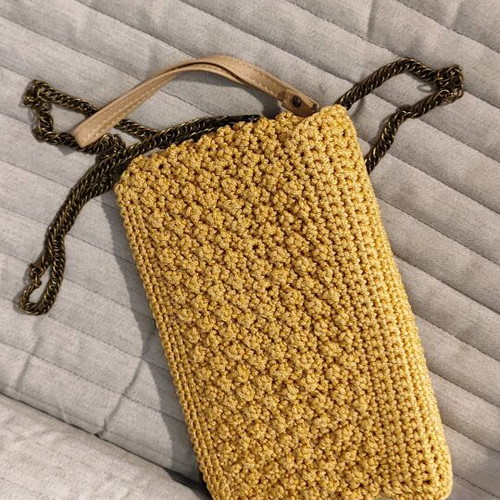 Knitted shoulder bag yellow new