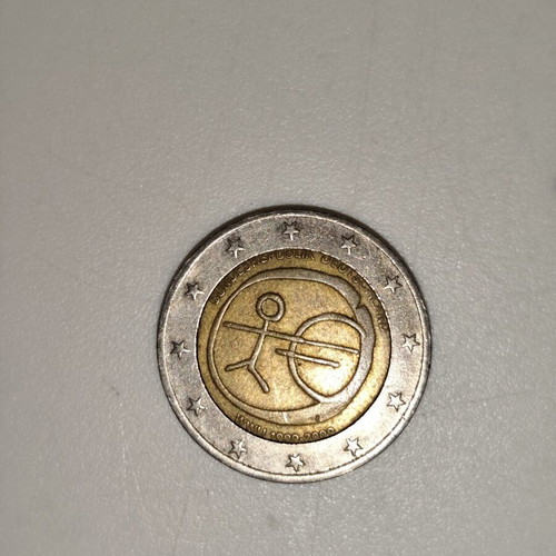 2 Euro 2009 Germany 10 Years EMU Rotated Core Error Coin