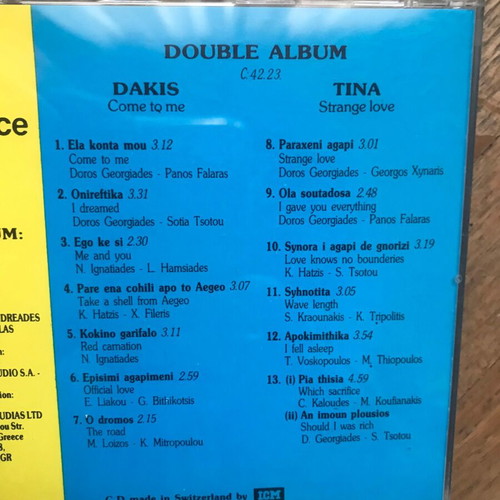 CD Tina - Paraxeni Agapi and Dakis - Ela Konta Mou like new
