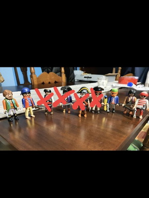 Φιγούρες πειρατών Playmobil μεταχειρισμένες, σετ 5 τεμαχίων με εξοπλισμό