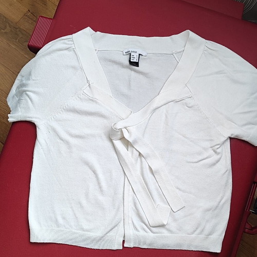 Mango Basics white knitted wrap cardigan M like new