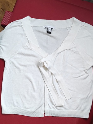 Mango Basics white knitted wrap cardigan M like new