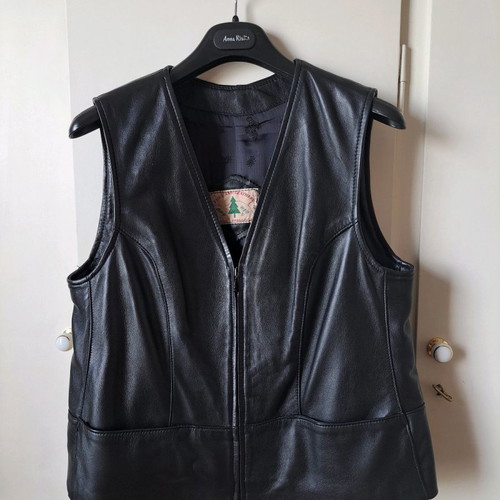 Leather women's vest used, size L, black