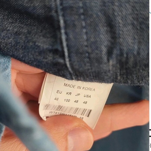 Wooyoungmi Fashion Denim/Poplin Shirt Like New, Slim Fit, Size S