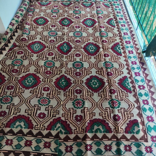 Handmade loom rugs like new, wool and cotton, 1960s
