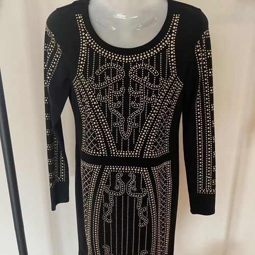 May dress with gold details like new, black, sizes M L