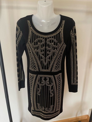 May dress with gold details like new, black, sizes M L