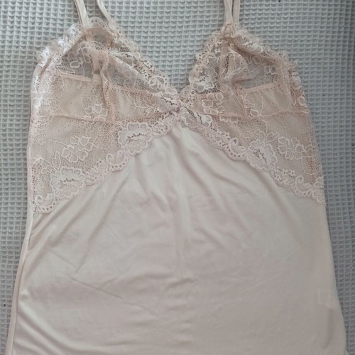 Light pink Lingerie top satin with lace Large Rossoporpora