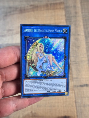 Yu-Gi-Oh! Artemis, the Magistus Moon Maiden Secret Rare 1st Edition card near mint