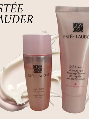 Estée Lauder Soft Clean Moisture Rich Foaming Cleanser και Silky Hydrating Lotion travel size, καινούργιο