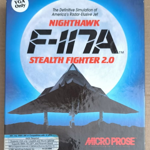 Nighthawk F-117A Stealth Fighter 2.0 PC game, MicroProse, big box