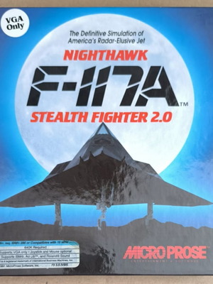 Nighthawk F-117A Stealth Fighter 2.0 PC game, MicroProse, big box