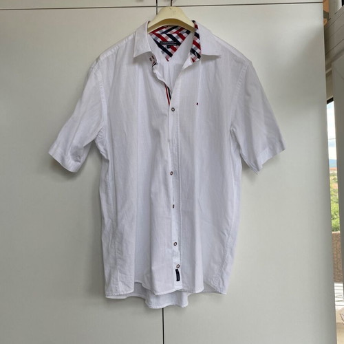 Tommy Hilfiger white men's short-sleeve shirt new, cotton