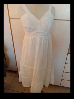 White cotton dress Italian 100% cotton medium, like new