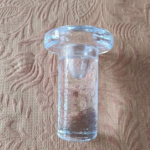 Vintage Kosta Boda candlestick like new, glass with bubbles
