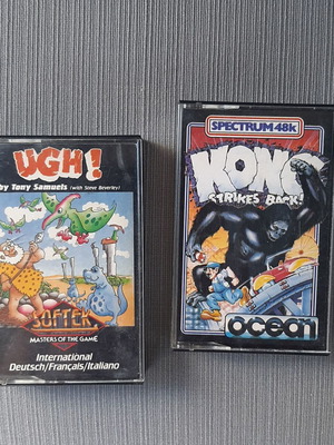 Kong Strikes Back and Ugh! cassette tapes for ZX Spectrum 48k