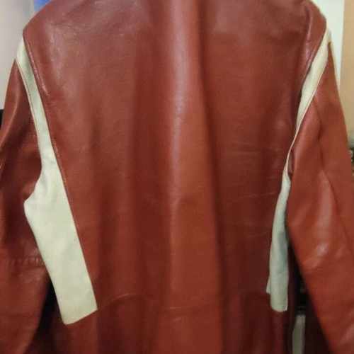Replay leather jacket used, size XL, orange