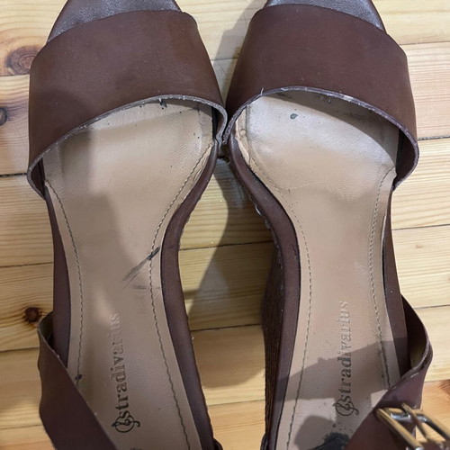 Stradivarius platforms used No39 brown with straw look