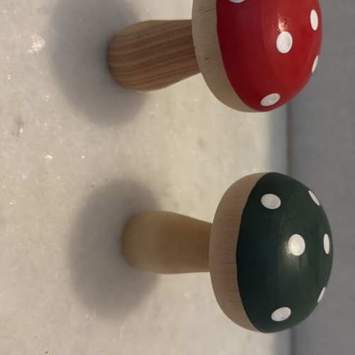 Wooden mushrooms, 10cm and 12cm
