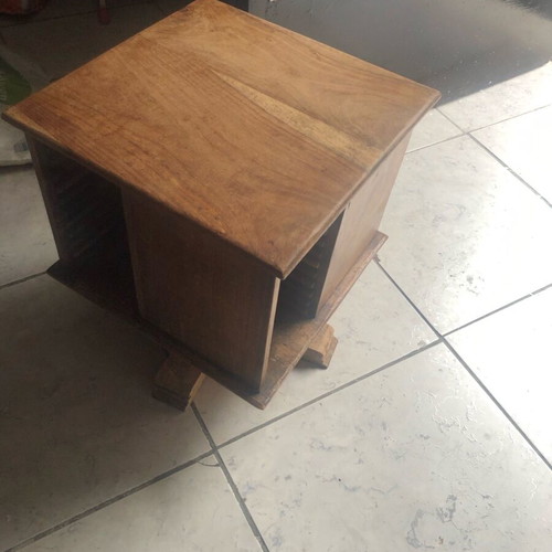 Handmade CD cabinet for 48 CDs like new, unique rotating