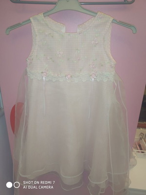 Children's dress pink white with checkered pattern like new