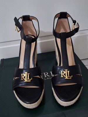 Πλατφόρμες Ralph Lauren καινούργιες, μαύρες με χρυσαφί λεπτομέρειες