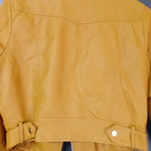 Pink Woman women's faux leather jacket size S like new, orange