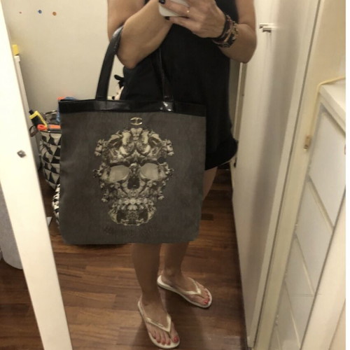 Just Cavalli cloth shoulder handbag like new, black and grey