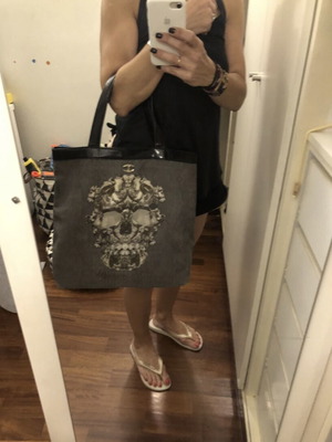 Just Cavalli cloth shoulder handbag like new, black and grey