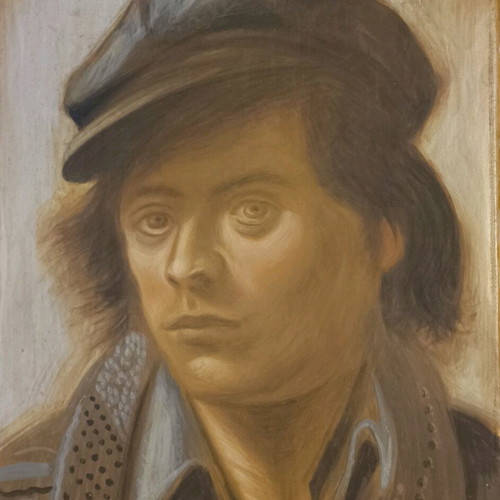 Portrait study like new, egg tempera on canvas 30x40 cm