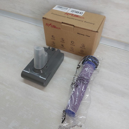 Flylinktech Battery for Dyson V6 3500mAh 21.6V New with Filter