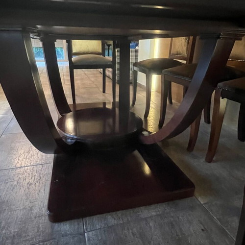 Handmade walnut dining set with 8 chairs used