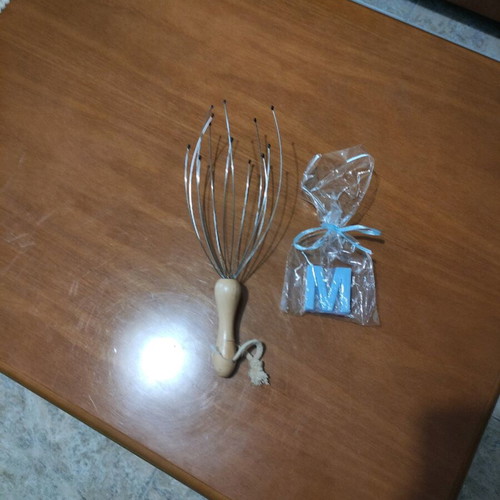 Head massager like new with comb and monogram scented soap