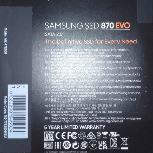 Samsung 870 Evo SSD 500GB