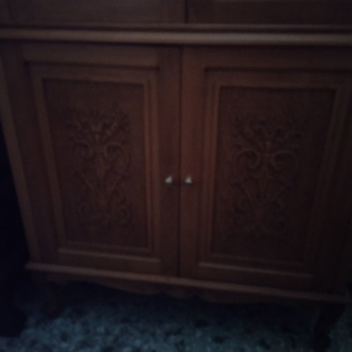 Solid wood showcase like new, dark brown