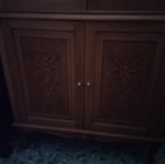 Solid wood showcase like new, dark brown