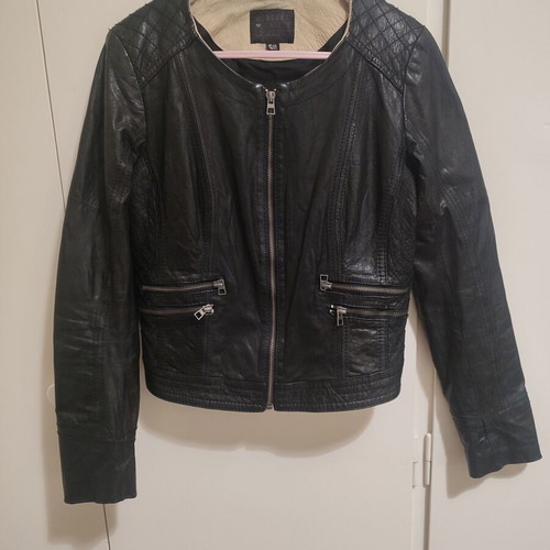 Bershka Black Leather Biker Jacket like new, size S