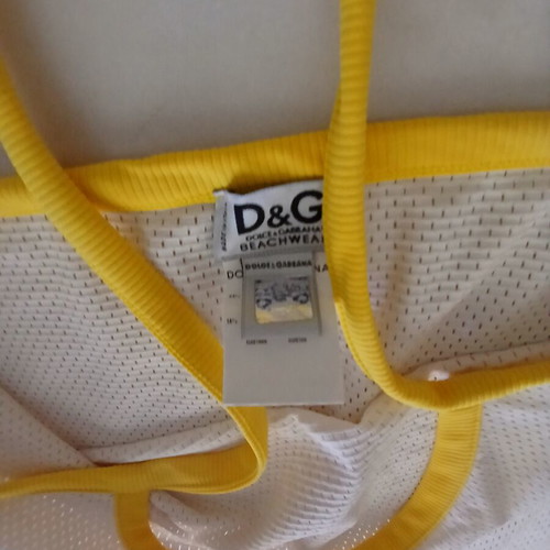 Dolce&Gabbana Mini Halter Beachwear Dress like new, white and yellow