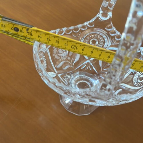 Vintage minimal heavy crystal fondue dish like new