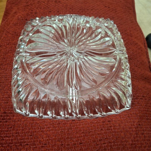 Crystal serving platter with compartments for nuts