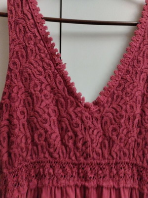 Attrattivo long dress used with lace pink coral size L
